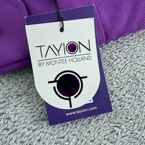 Tayion Purple Dress Shirt With Gold XL 17-17.5 36/37 Button-Up Mens  NWT 5419 - Picture 4 of 7